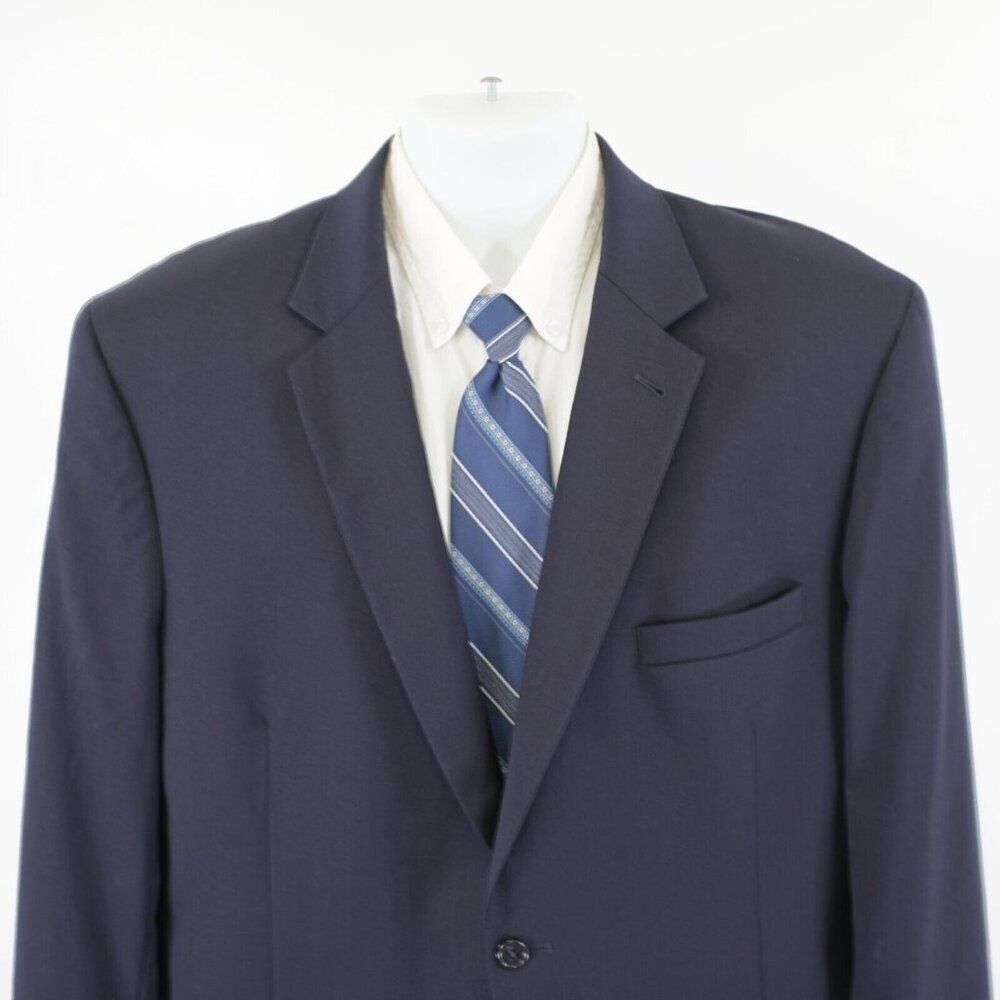 Jos A Bank Signature Collection Blue Wool Suit Jacket 46l Tagged 46r